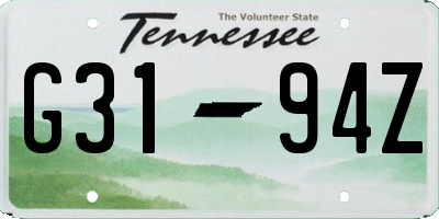 TN license plate G3194Z