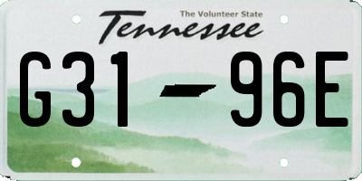 TN license plate G3196E