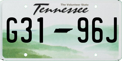 TN license plate G3196J