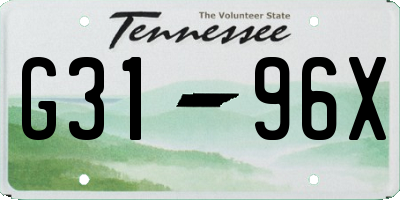 TN license plate G3196X