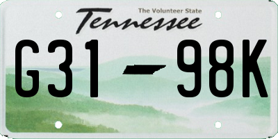TN license plate G3198K