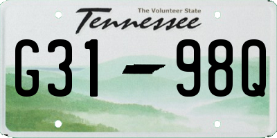 TN license plate G3198Q