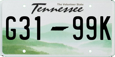 TN license plate G3199K