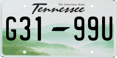 TN license plate G3199U