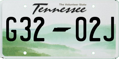 TN license plate G3202J