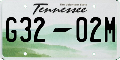 TN license plate G3202M