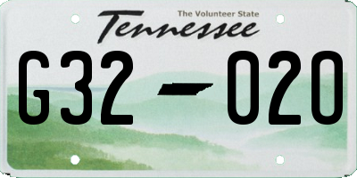 TN license plate G3202O