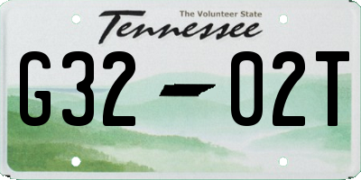 TN license plate G3202T