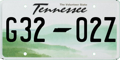 TN license plate G3202Z