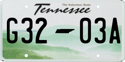 TN license plate G3203A