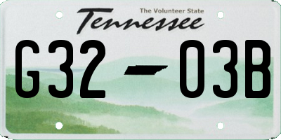 TN license plate G3203B