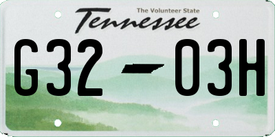 TN license plate G3203H