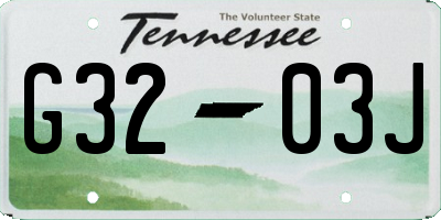 TN license plate G3203J