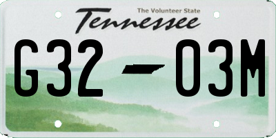 TN license plate G3203M