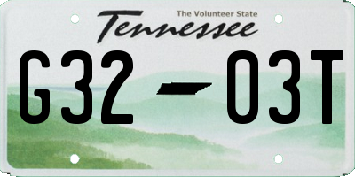 TN license plate G3203T