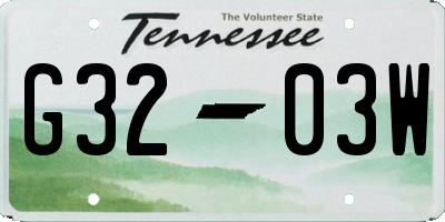 TN license plate G3203W