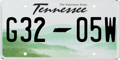 TN license plate G3205W
