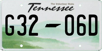 TN license plate G3206D