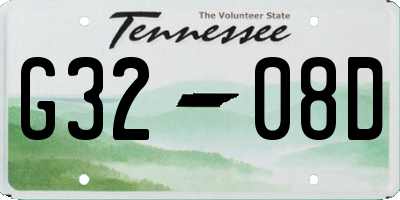 TN license plate G3208D