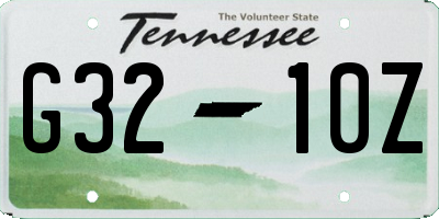 TN license plate G3210Z
