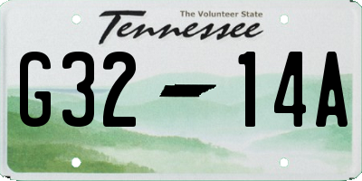 TN license plate G3214A
