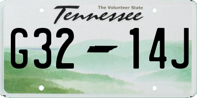 TN license plate G3214J