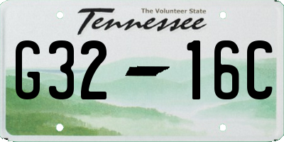 TN license plate G3216C