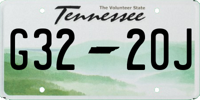 TN license plate G3220J