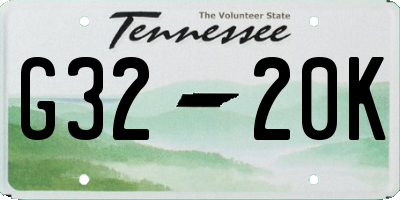 TN license plate G3220K