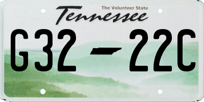 TN license plate G3222C