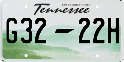 TN license plate G3222H