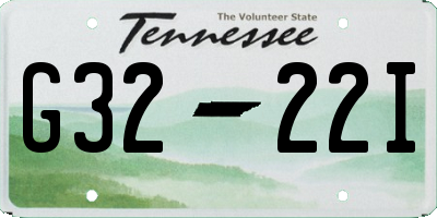 TN license plate G3222I