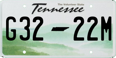 TN license plate G3222M