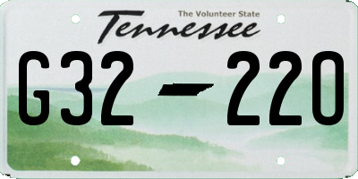 TN license plate G3222O