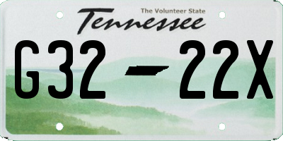 TN license plate G3222X