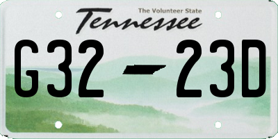 TN license plate G3223D