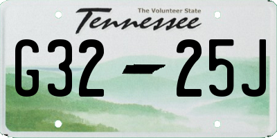 TN license plate G3225J