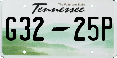 TN license plate G3225P