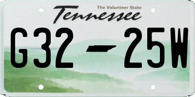 TN license plate G3225W