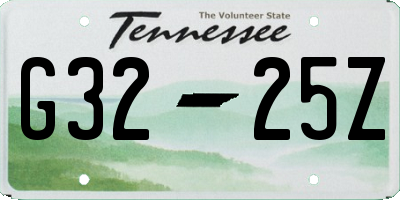 TN license plate G3225Z