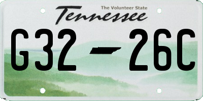 TN license plate G3226C