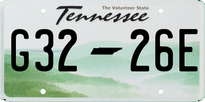 TN license plate G3226E