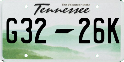 TN license plate G3226K