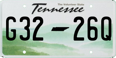 TN license plate G3226Q