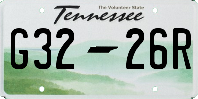 TN license plate G3226R