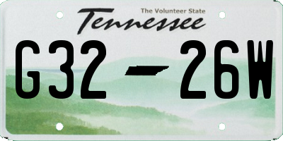 TN license plate G3226W