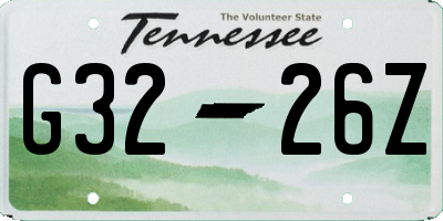 TN license plate G3226Z