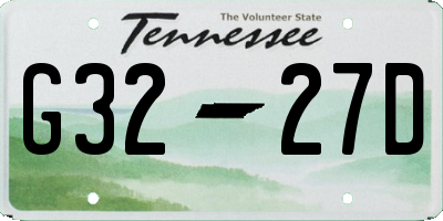 TN license plate G3227D