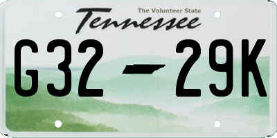 TN license plate G3229K