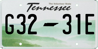 TN license plate G3231E